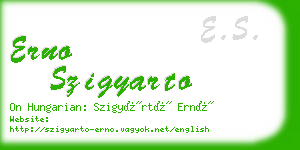 erno szigyarto business card